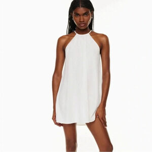 Aritzia Babaton Ban Linen A-Line Mini Dress in Halo Pink B31